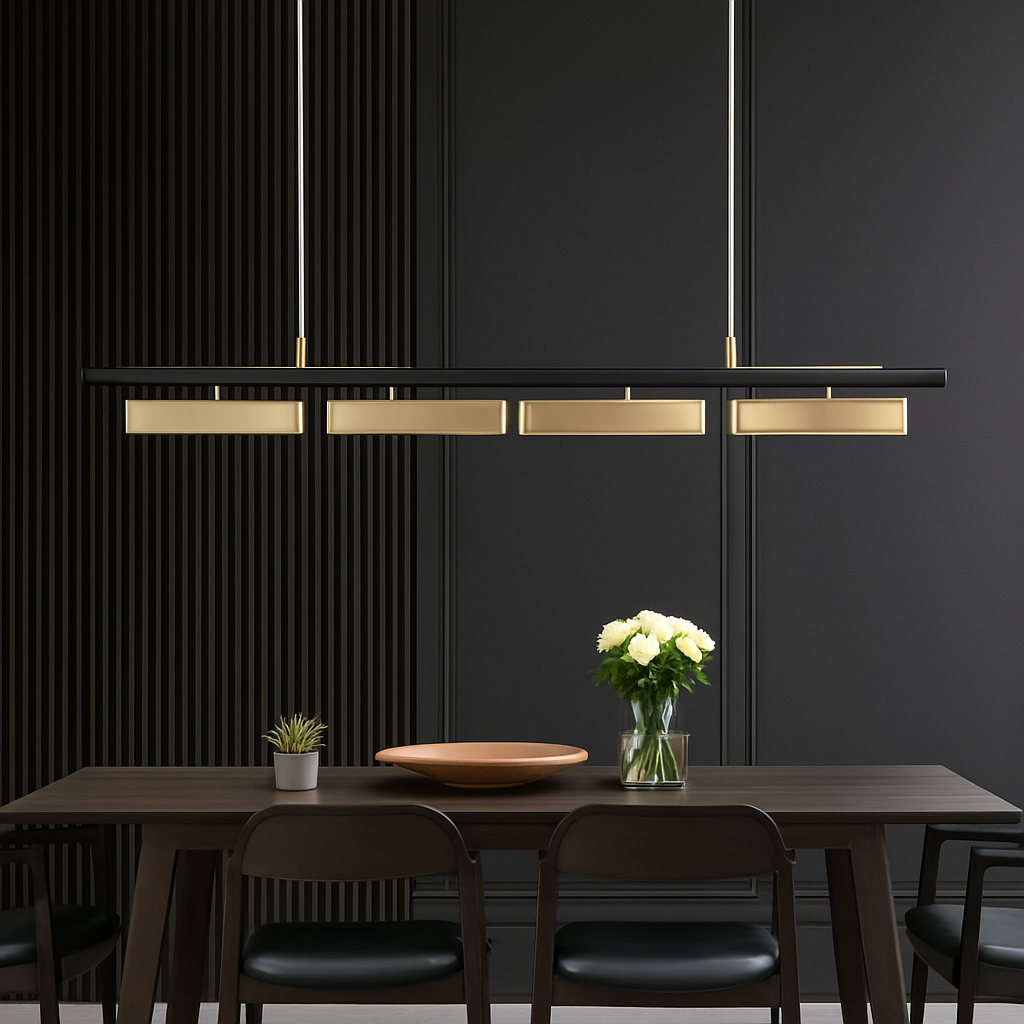 Lustre long de restaurant minimaliste moderne