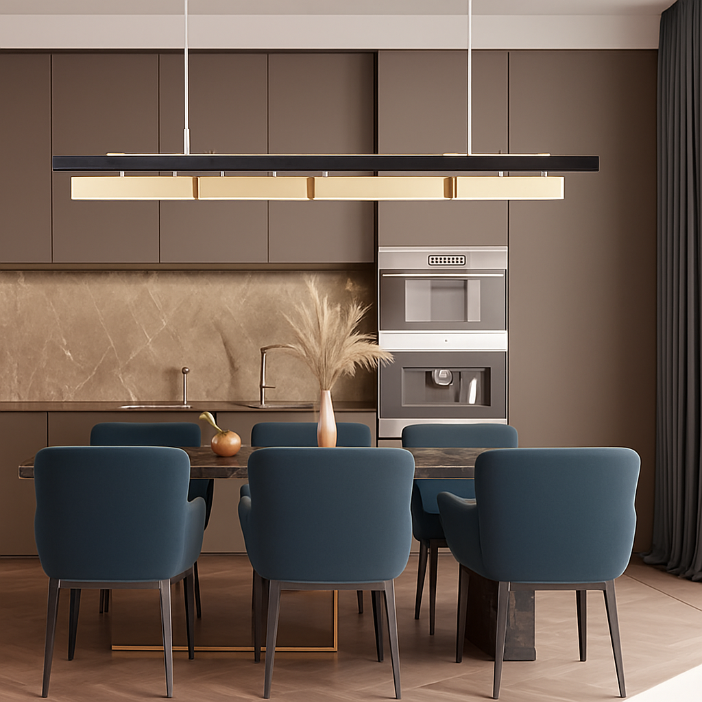Lustre long de restaurant minimaliste moderne