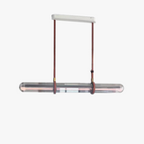 lustre long design moderne décoration maison led luxe cuir verre