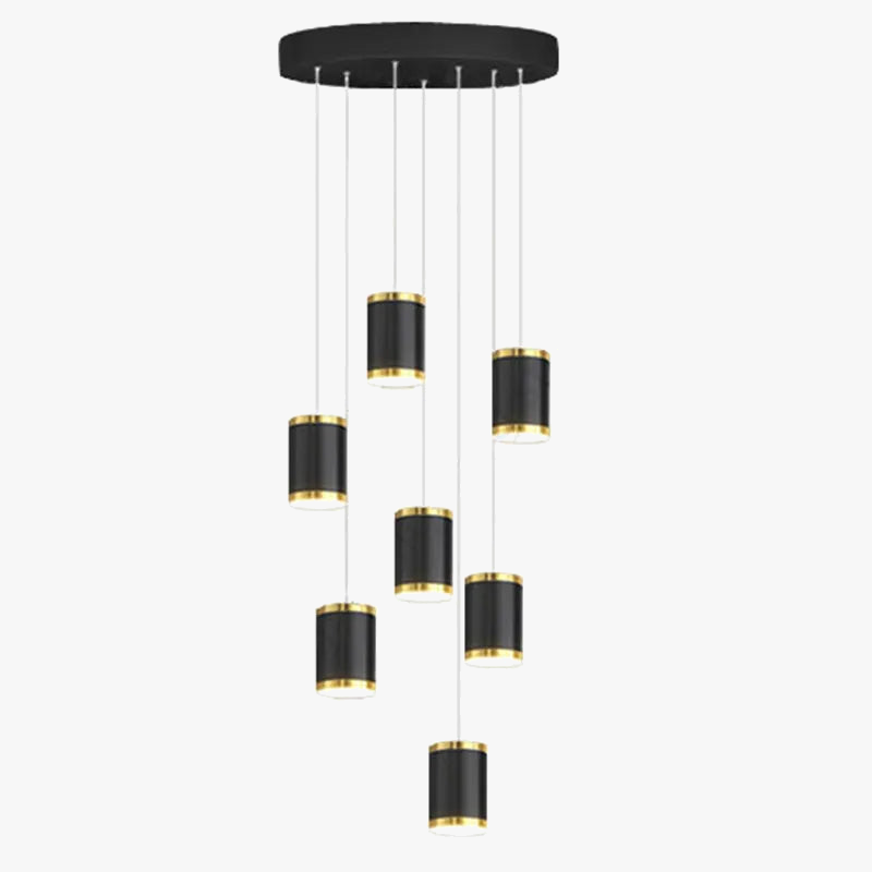 lustre long rotatif en acrylique pour éclairage intérieur décoratif