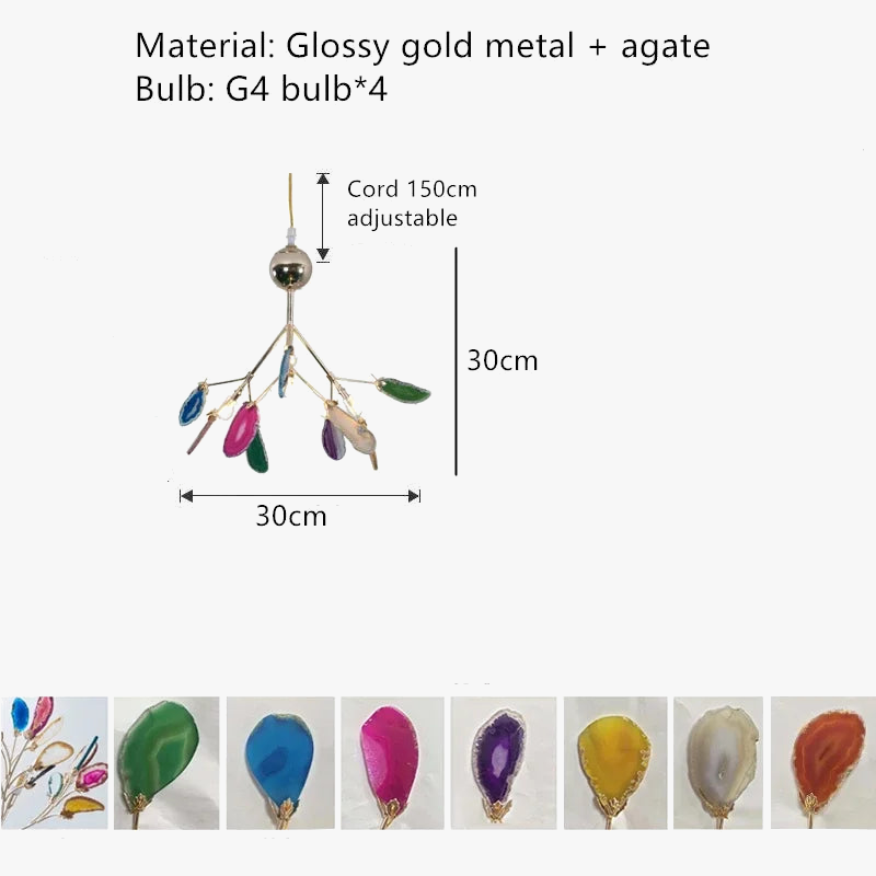 lustre luciole créatif en agate design postmoderne élégant
