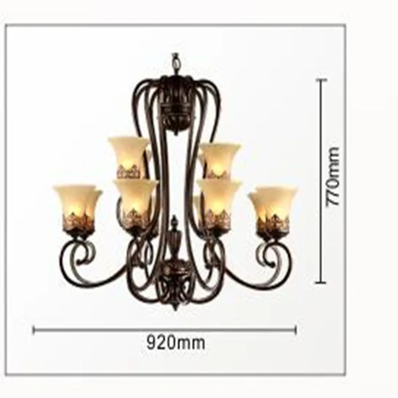 lustre luxueux 6 bras style européen pour décoration élégante