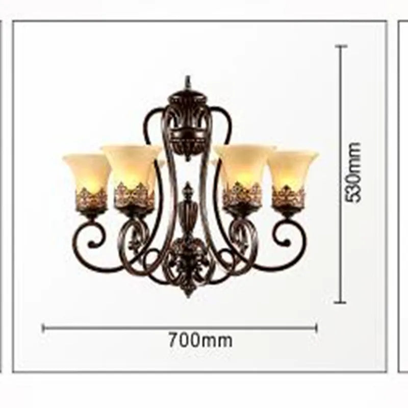 lustre luxueux 6 bras style européen pour décoration élégante