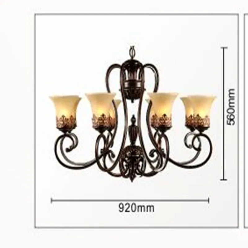 lustre luxueux 6 bras style européen pour décoration élégante