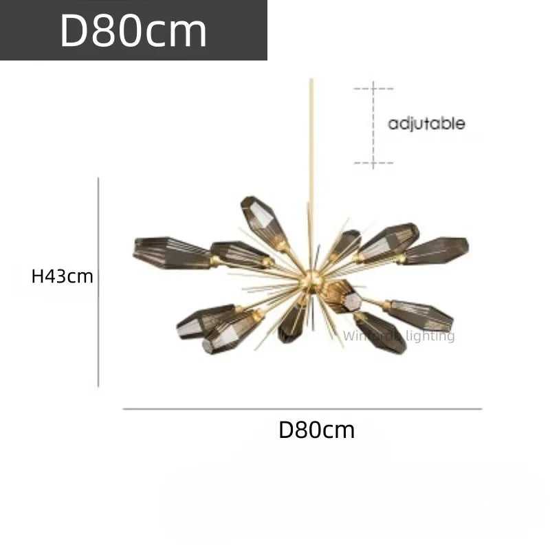 lustre minimaliste américain en verre post-moderne créatif