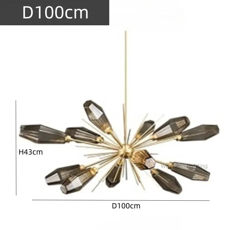 lustre minimaliste américain en verre post-moderne créatif