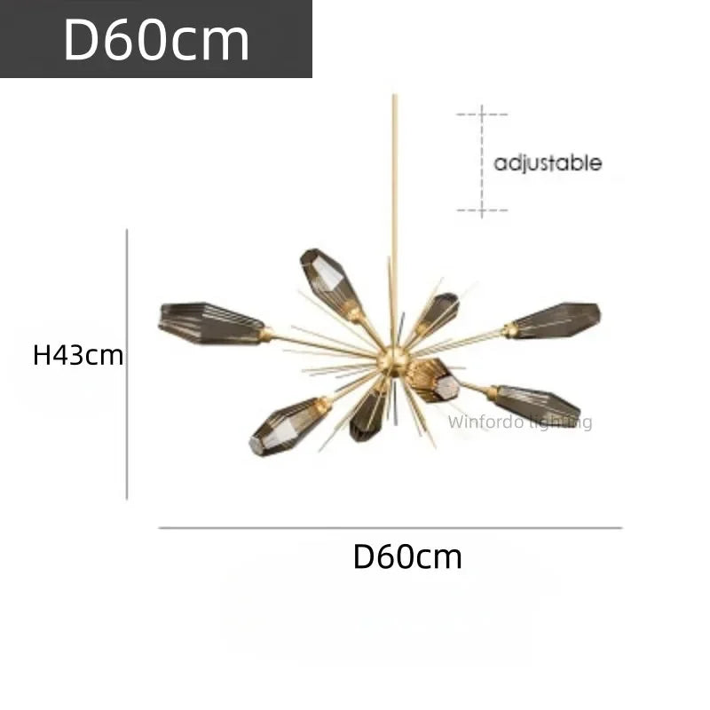 lustre minimaliste américain en verre post-moderne créatif