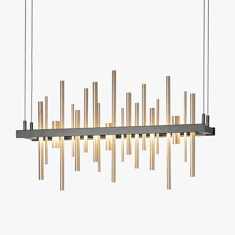 lustre minimaliste en acier inoxydable noir design postmoderne