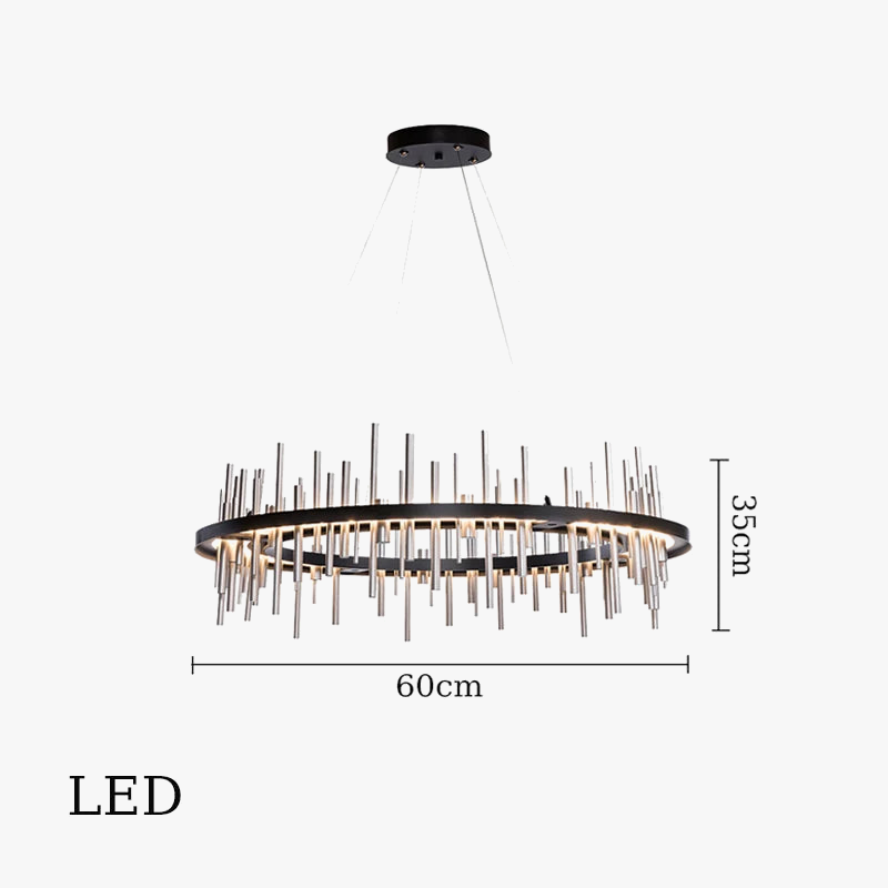 lustre minimaliste en acier inoxydable noir design postmoderne