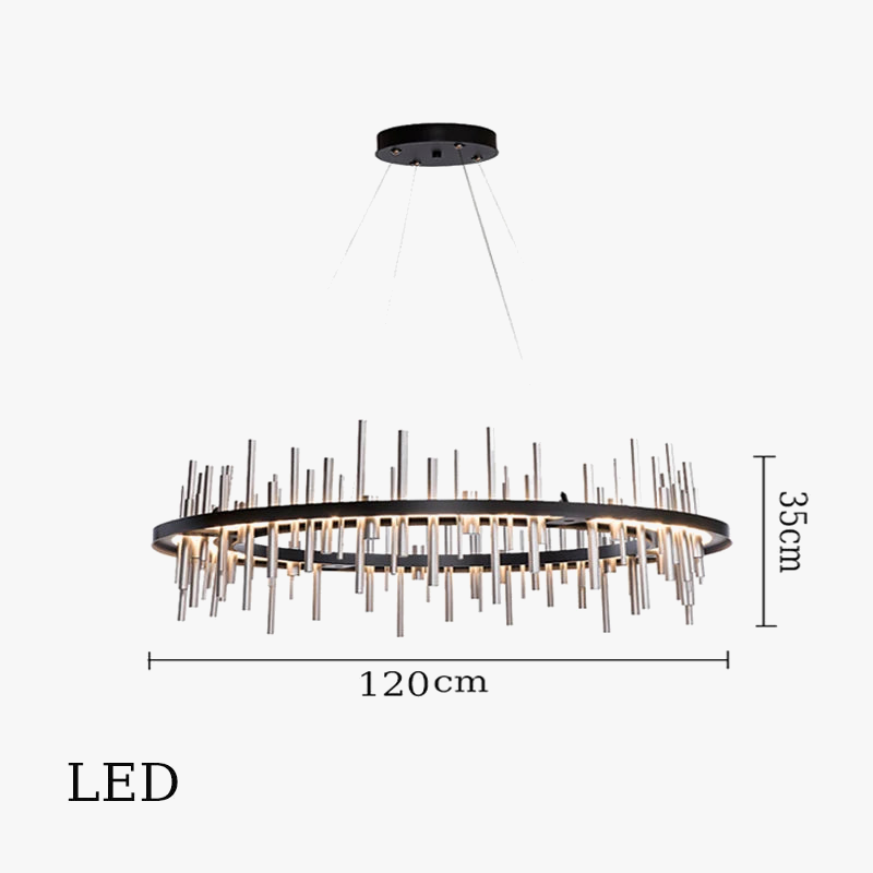 lustre minimaliste en acier inoxydable noir design postmoderne