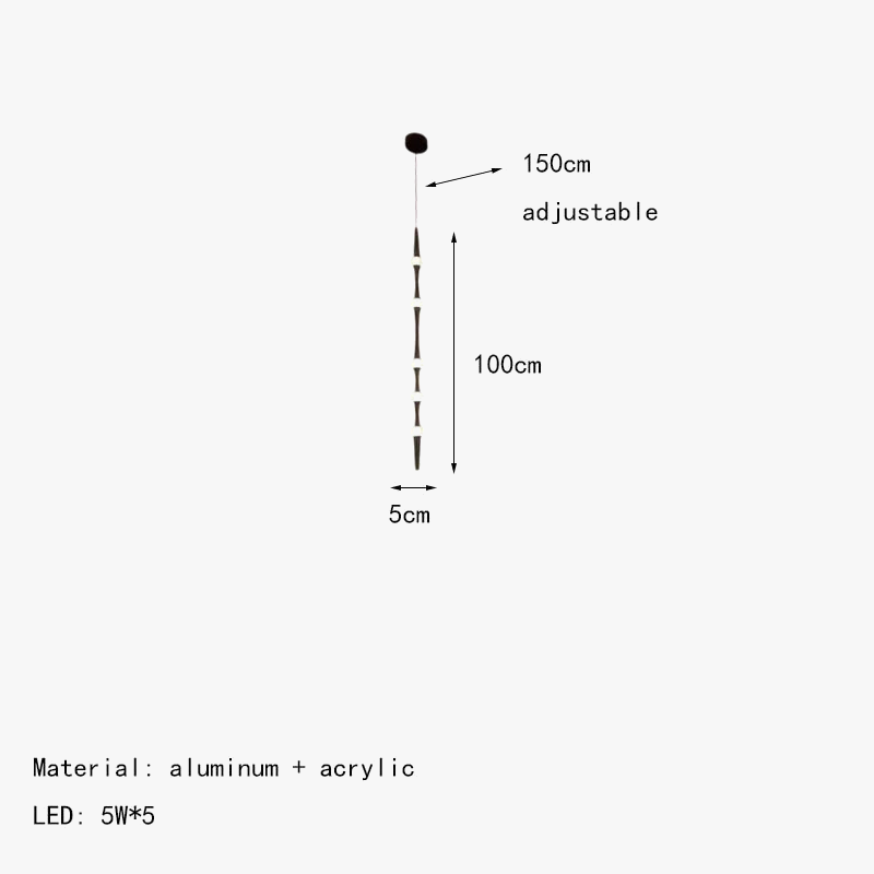lustre minimaliste en aluminium et acrylique éclairage moderne réglable 3000K