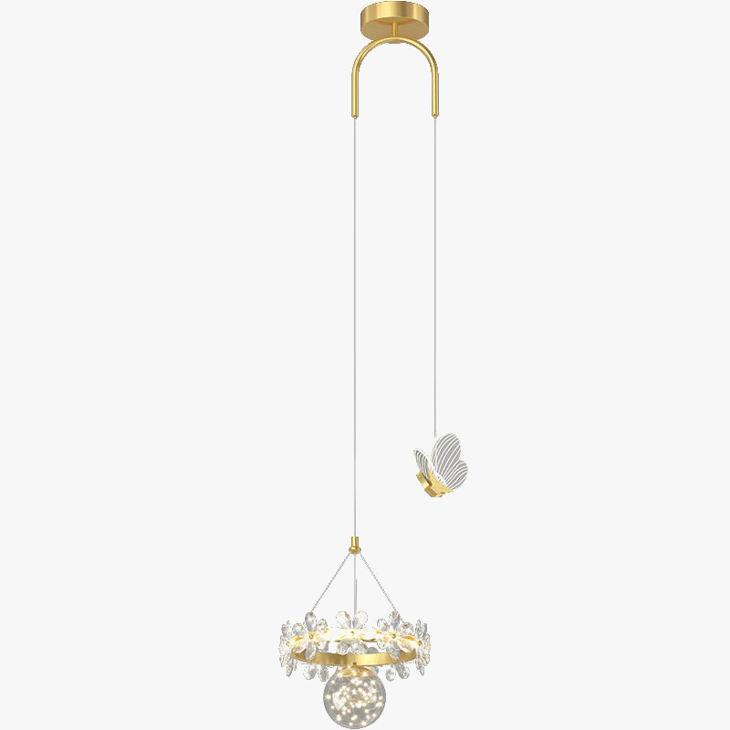 lustre minimaliste en cristal de luxe à tête unique