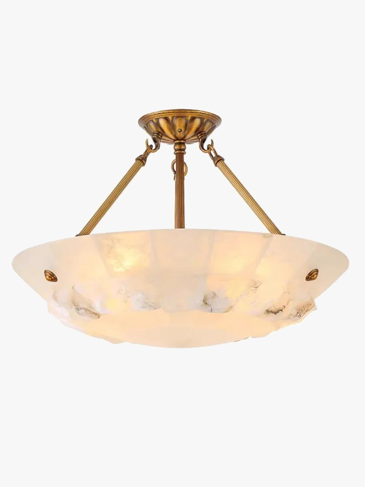 lustre minimaliste en cuivre et marbre design moderne