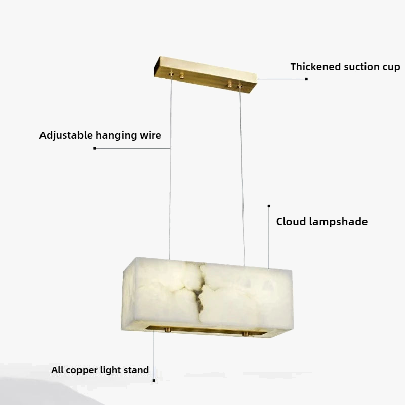 lustre minimaliste en marbre et cuivre pour espaces modernes