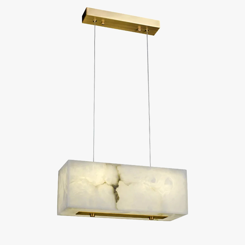 lustre minimaliste en marbre et cuivre pour espaces modernes