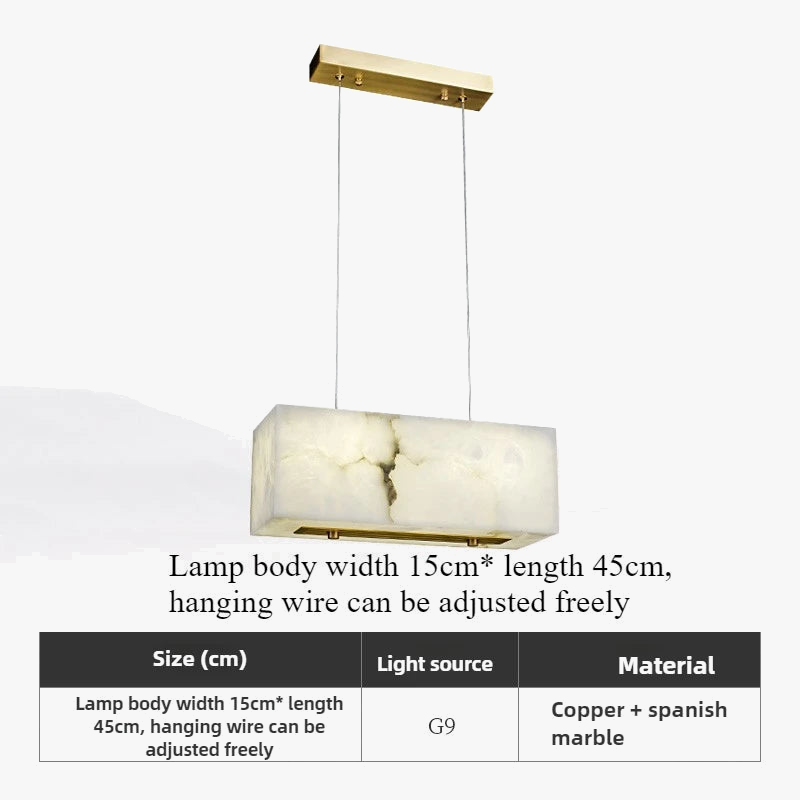 lustre minimaliste en marbre et cuivre pour espaces modernes