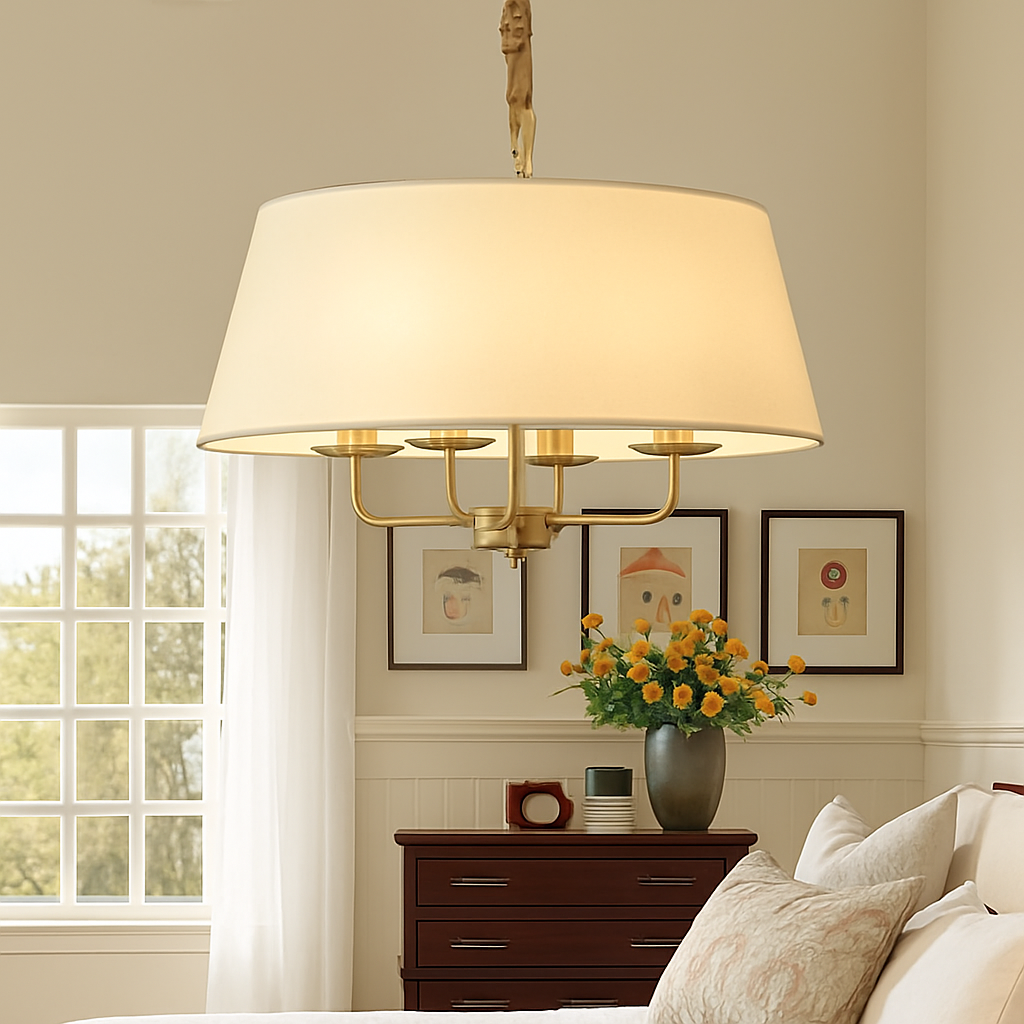 lustre minimaliste en tissu pour un éclairage moderne et élégant
