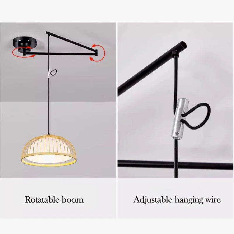 lustre minimaliste extensible rotatif avec bras pivotant pliable