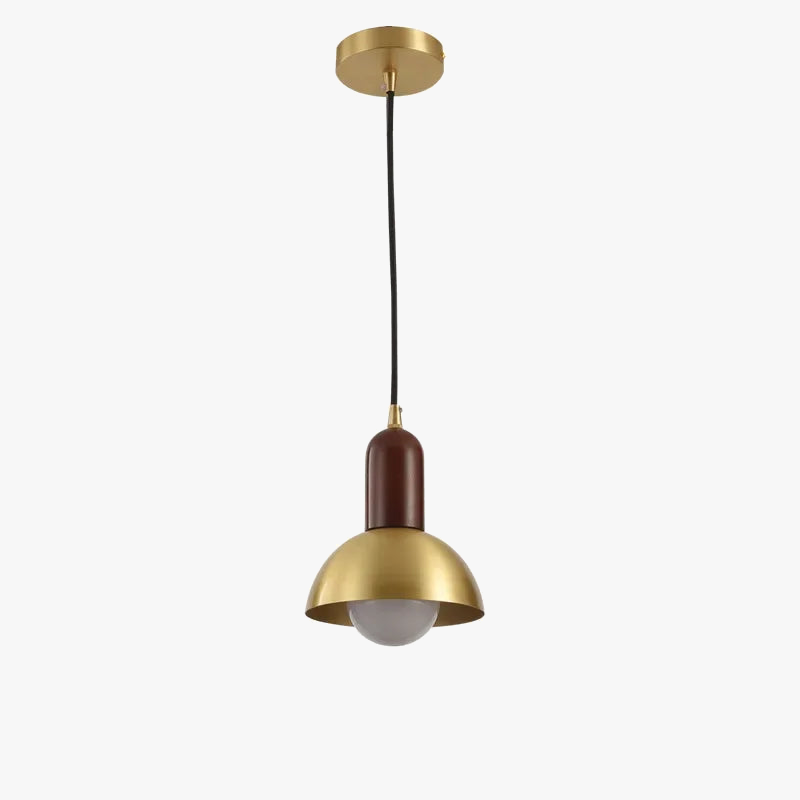 lustre minimaliste style japonais en noyer noir avec applique en laiton