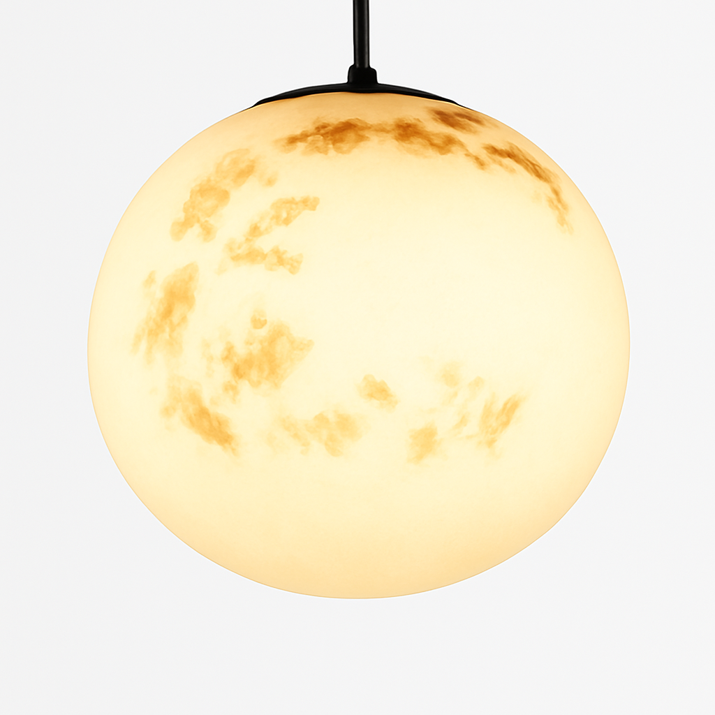 lustre moderne acrylique en forme de planète et lune