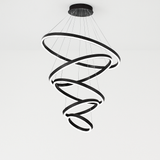 lustre moderne à anneaux ronds en led pour décoration intérieure