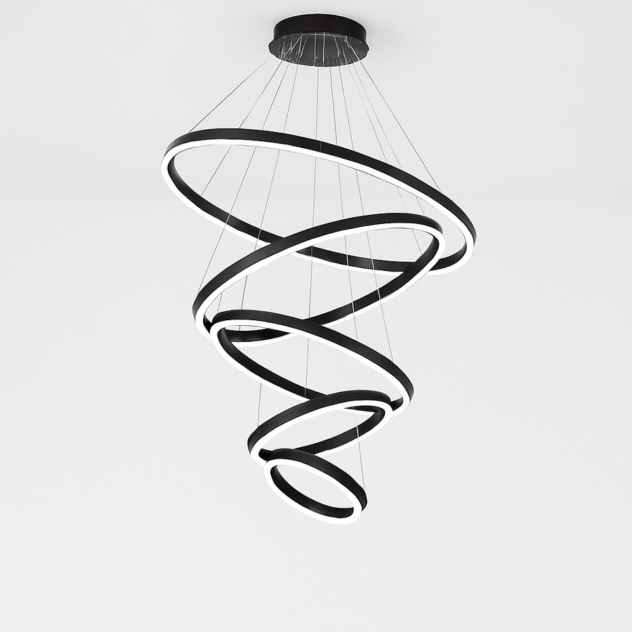 lustre moderne à anneaux ronds en led pour décoration intérieure