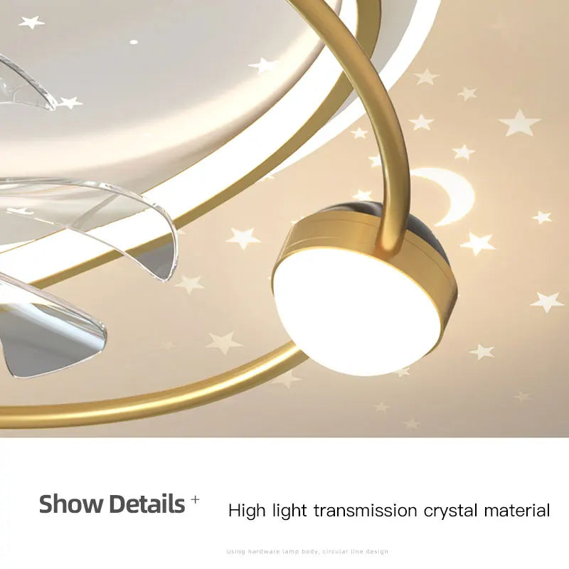 lustre moderne avec lumières et ventilateur intelligent pour intérieur