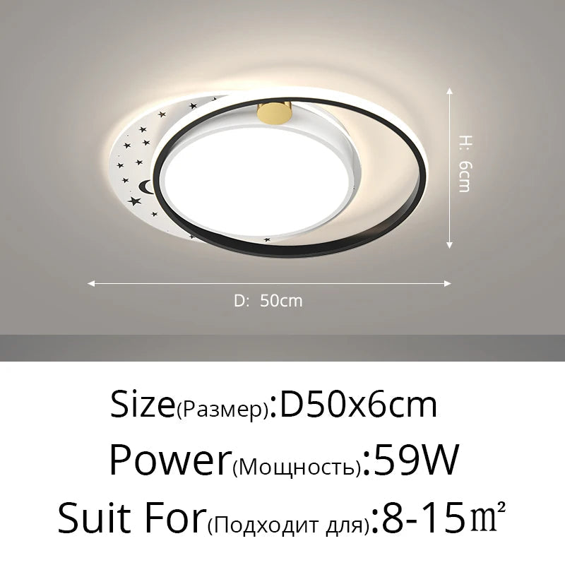 lustre moderne avec télécommande pour éclairage intérieur décoratif