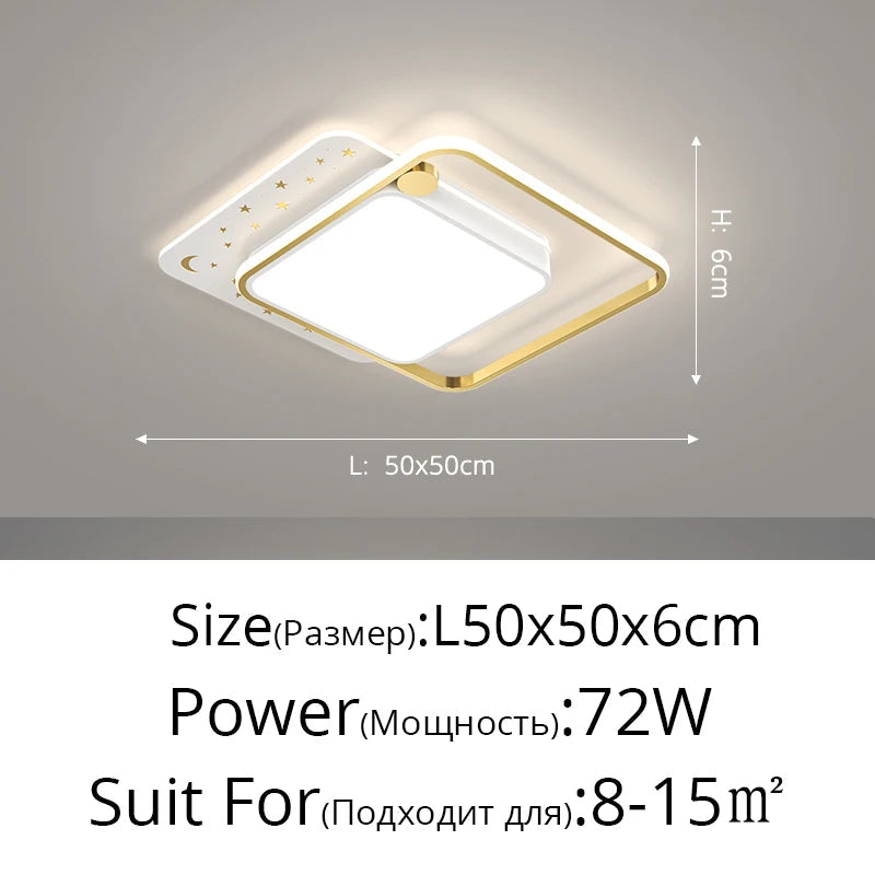 lustre moderne avec télécommande pour éclairage intérieur décoratif