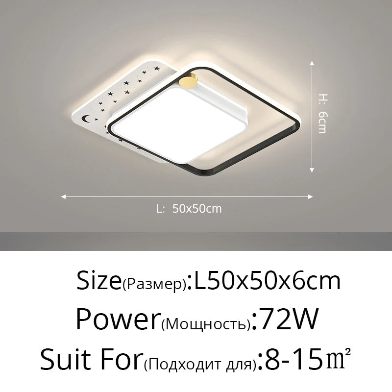lustre moderne avec télécommande pour éclairage intérieur décoratif