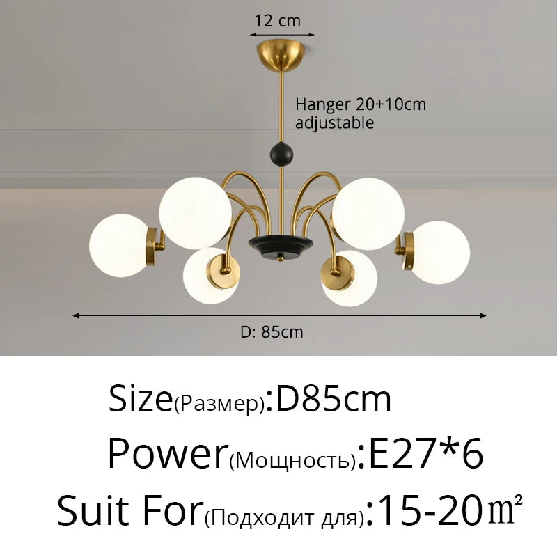 lustre moderne bauhaus magic bean style français crème luxe