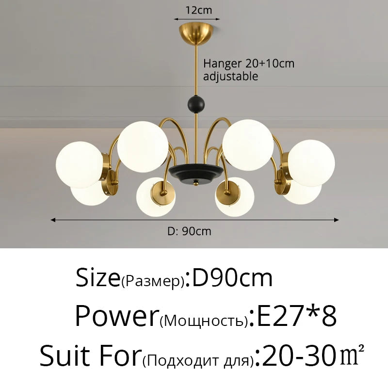 lustre moderne bauhaus magic bean style français crème luxe