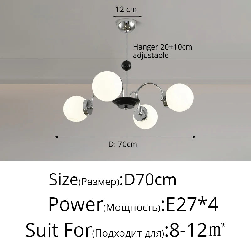 lustre moderne bauhaus magic bean style français crème luxe