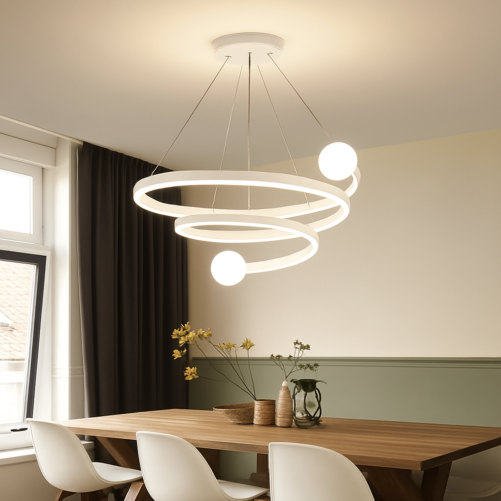 lustre moderne créatif en spirale pour décoration intérieure