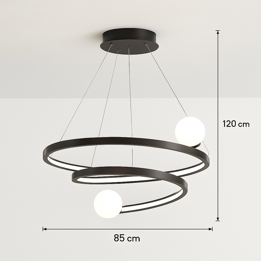 lustre moderne créatif en spirale pour décoration intérieure