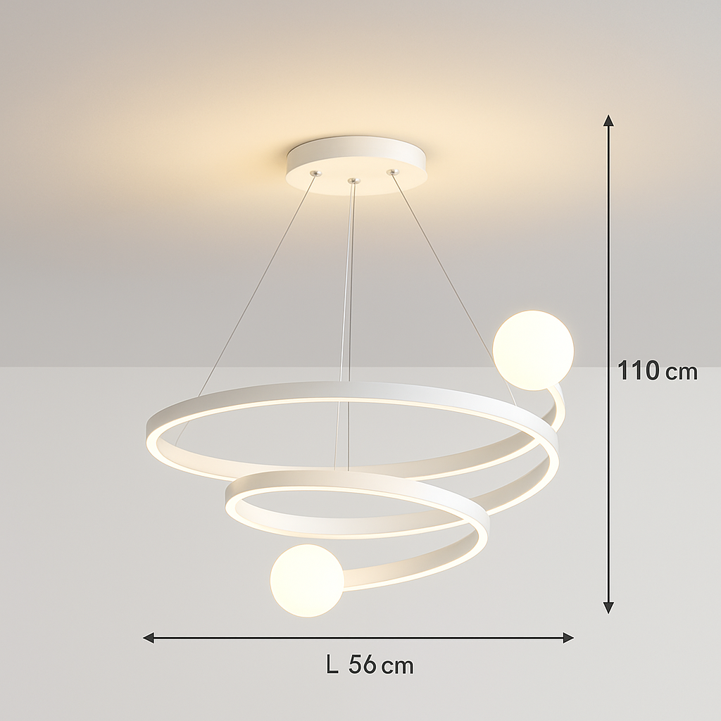 lustre moderne créatif en spirale pour décoration intérieure