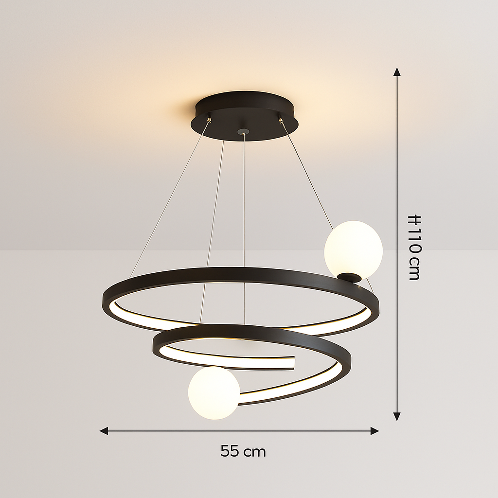 lustre moderne créatif en spirale pour décoration intérieure