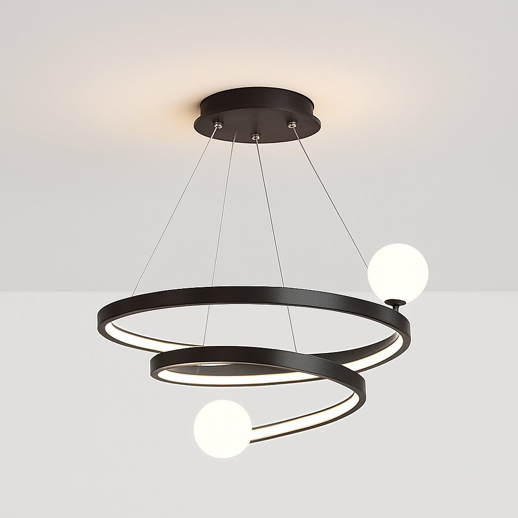 lustre moderne créatif en spirale pour décoration intérieure