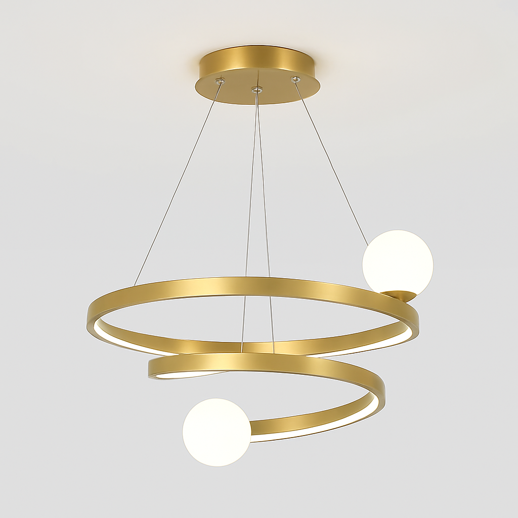 lustre moderne créatif en spirale pour décoration intérieure