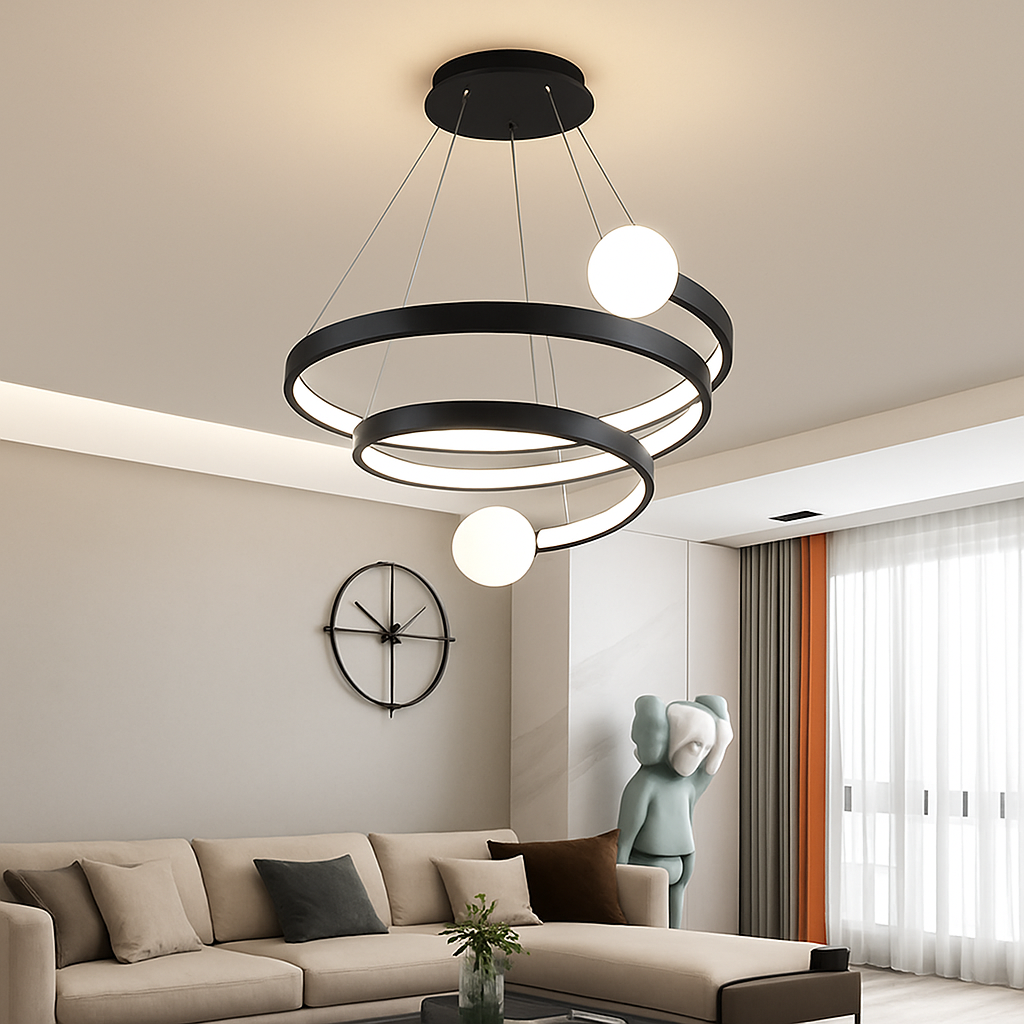 lustre moderne créatif en spirale pour décoration intérieure