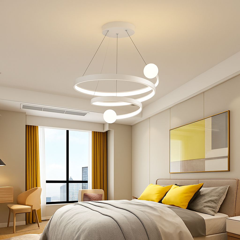 lustre moderne créatif en spirale pour décoration intérieure