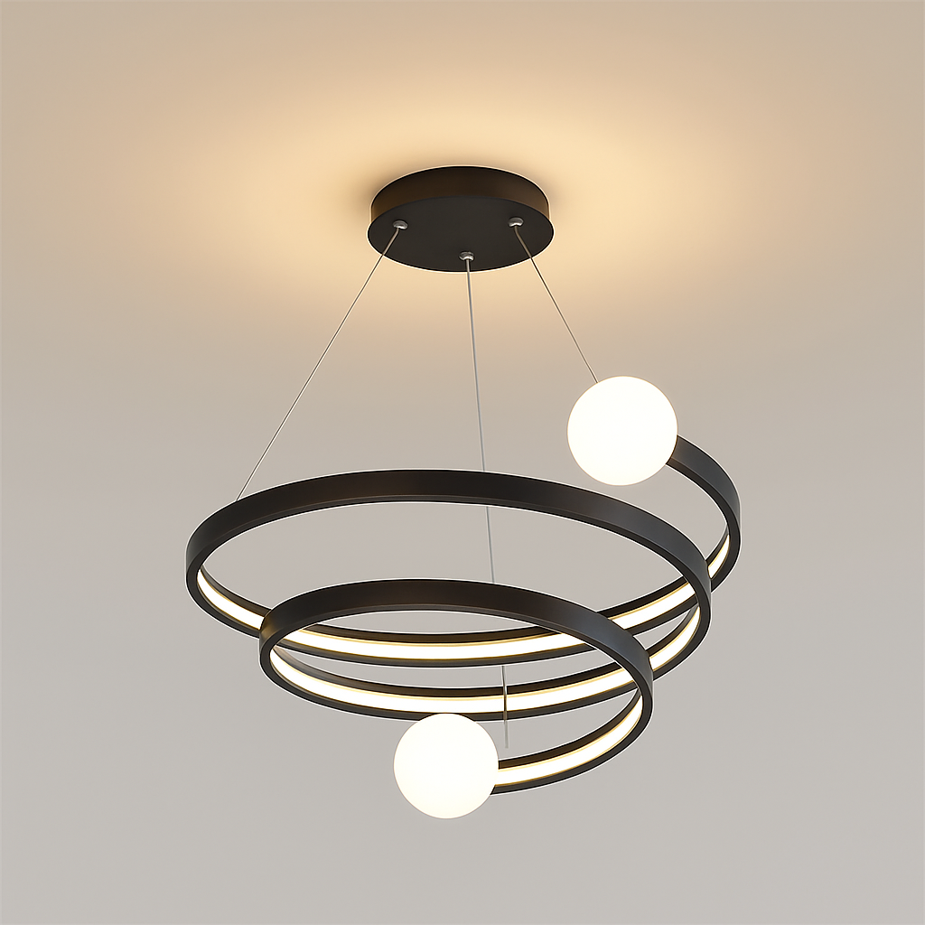 lustre moderne créatif en spirale pour décoration intérieure