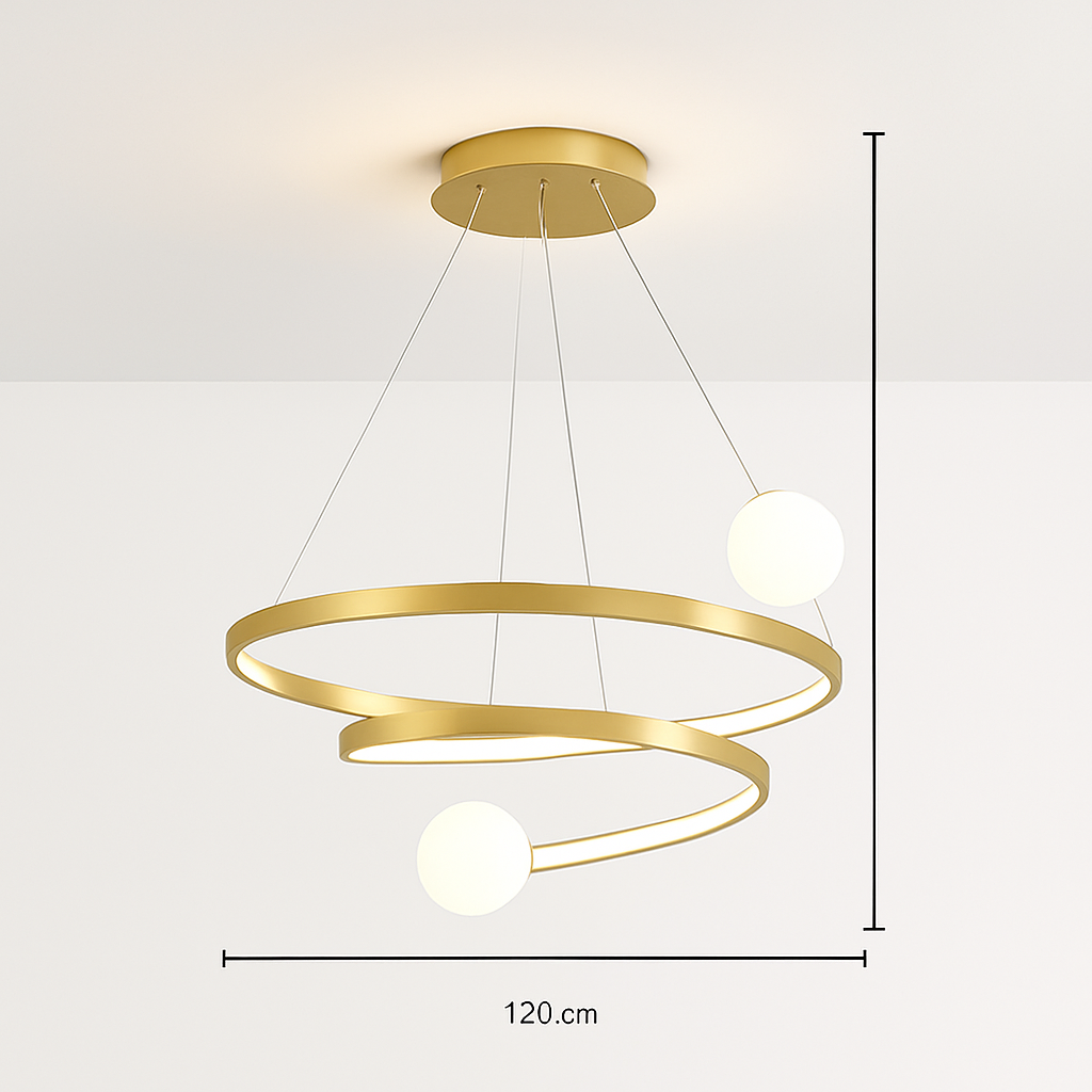 lustre moderne créatif en spirale pour décoration intérieure