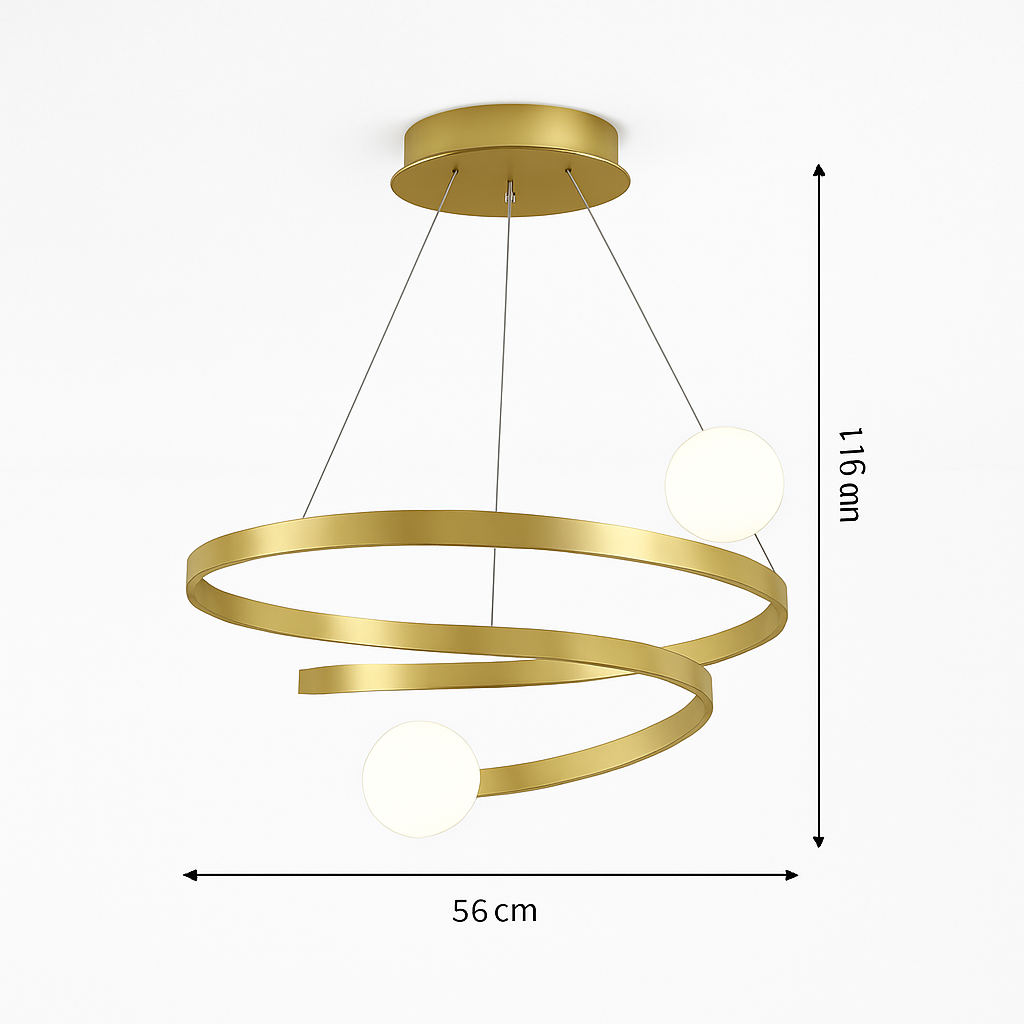 lustre moderne créatif en spirale pour décoration intérieure