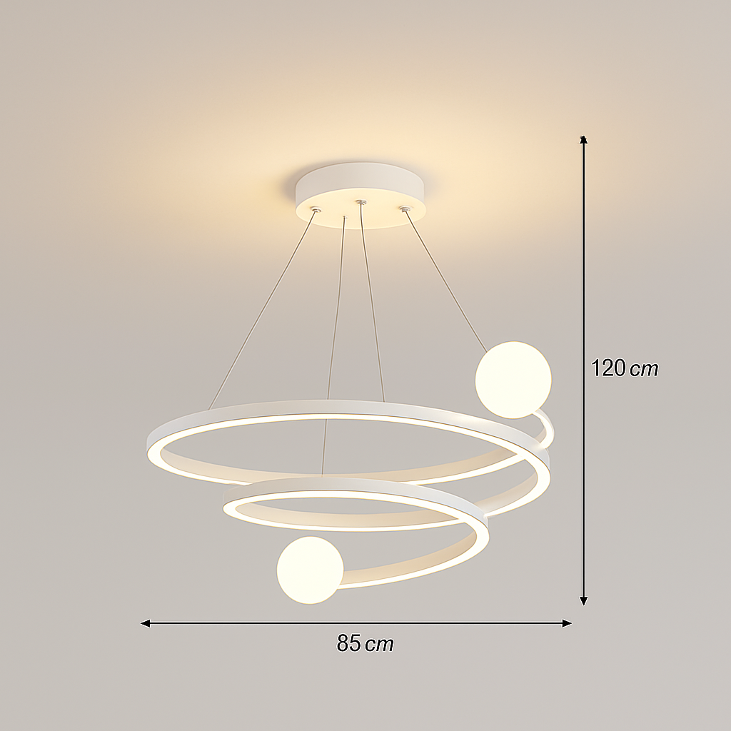 lustre moderne créatif en spirale pour décoration intérieure