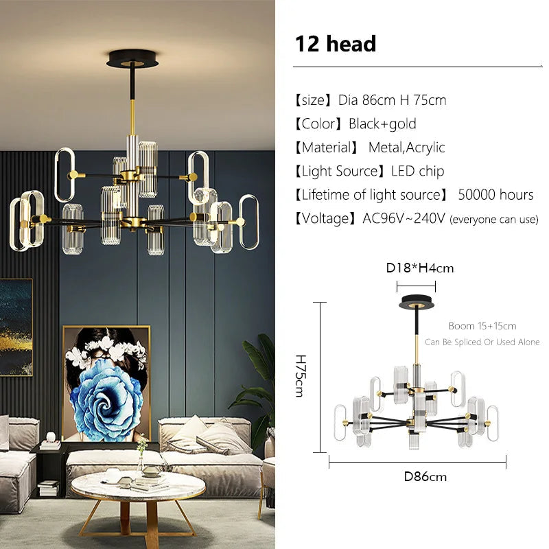 lustre moderne créatif luxe pour éclairage d'ambiance