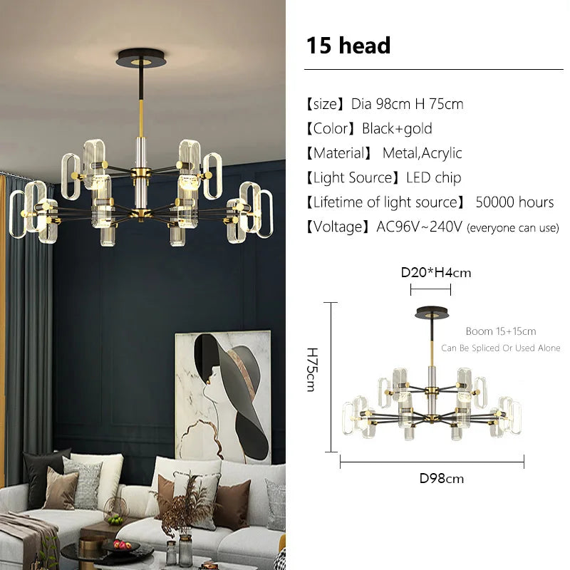 lustre moderne créatif luxe pour éclairage d'ambiance