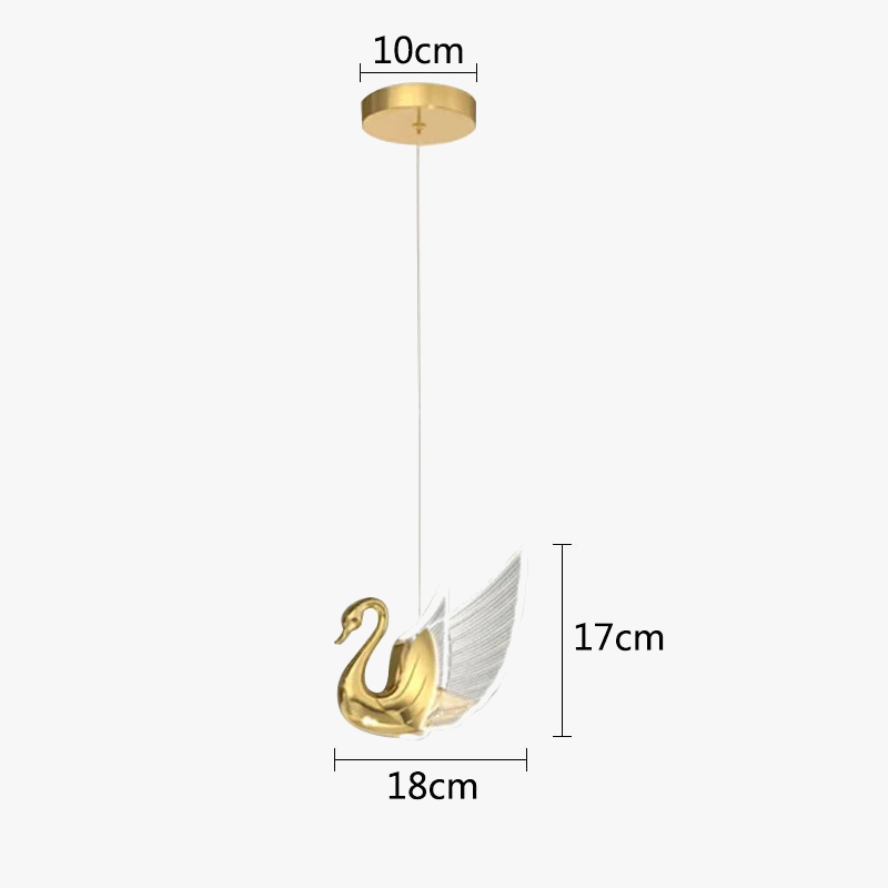 lustre moderne cygne doré design créatif pour éclairage décoratif