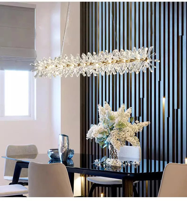 lustre moderne de luxe en cristal rond suspendu