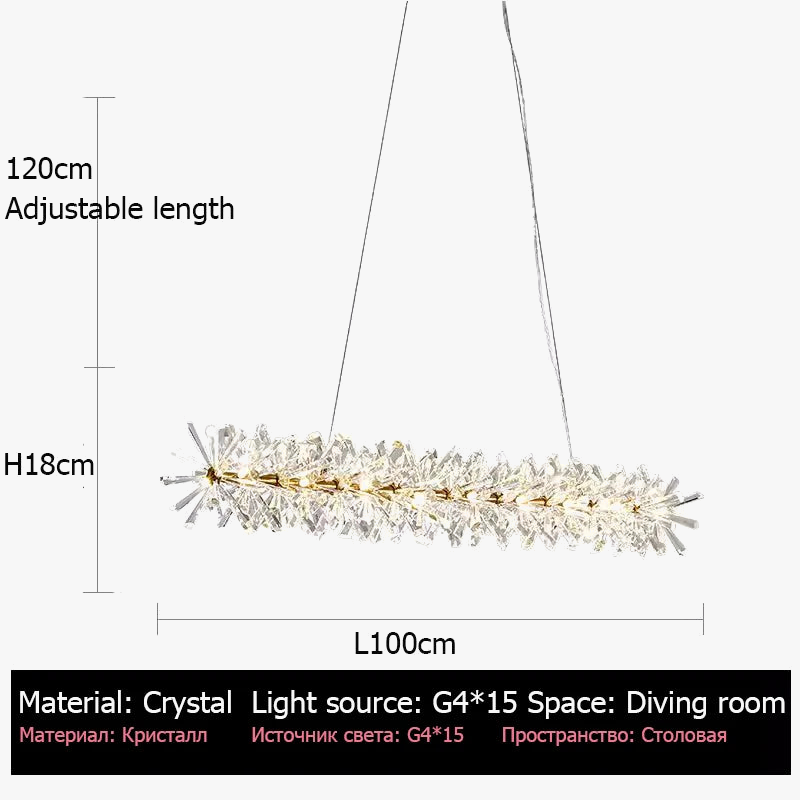 lustre moderne de luxe en cristal rond suspendu
